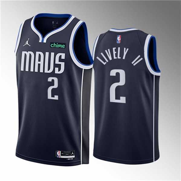 Mens Dallas Mavericks #2 Dereck Lively II Navy 2023 Draft Statement Edition Stitched Basketball Jersey->dallas mavericks->NBA Jersey